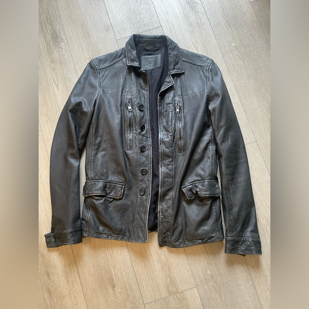 AllSaints Men's Black Leather Jacket